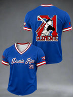 Men's Baseball Print Casual T-Shirt