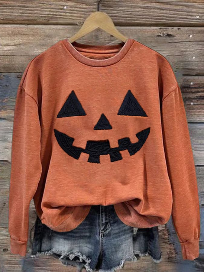 Women's Autumn Style Print Crew Neck Sweatshirt