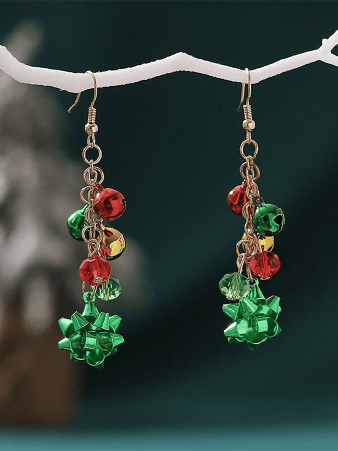 Christmas Fashion Simple Colorful Bell Pendant Earrings