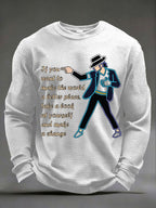 Men's Pop Music Legend  Print Crew Neck Top