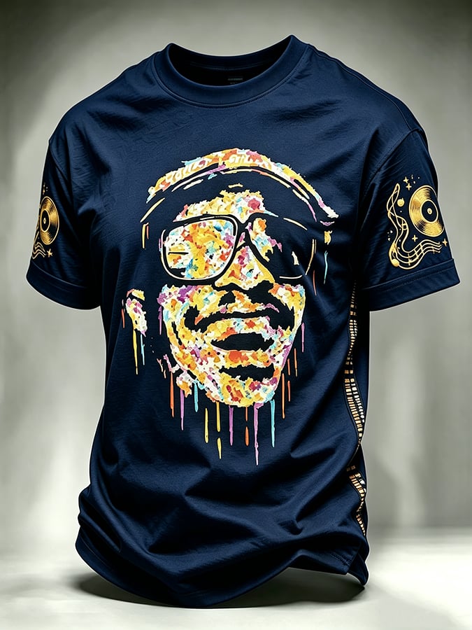 Men's Singer Print Casual T-Shirt
