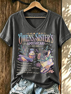 Women's Vintage Owens Sisters Apothecary Print T-shirt