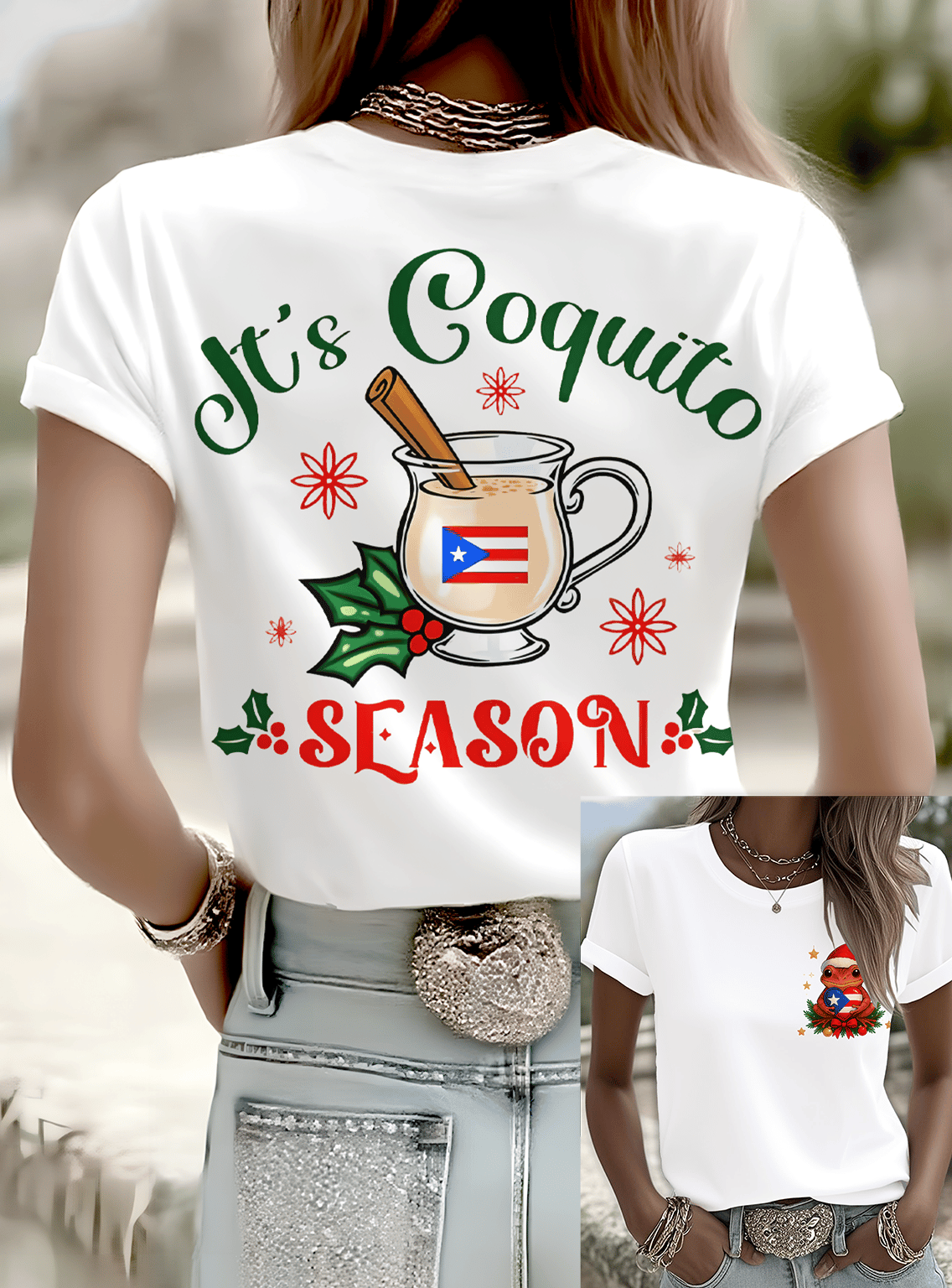 Puerto Rico Merry Christmas Printed T-shirts