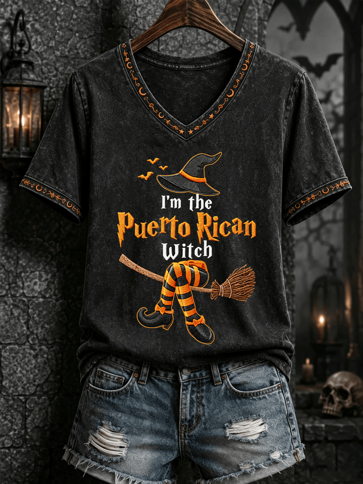 Women's Halloween In Puerto Rico Print T-Shirt