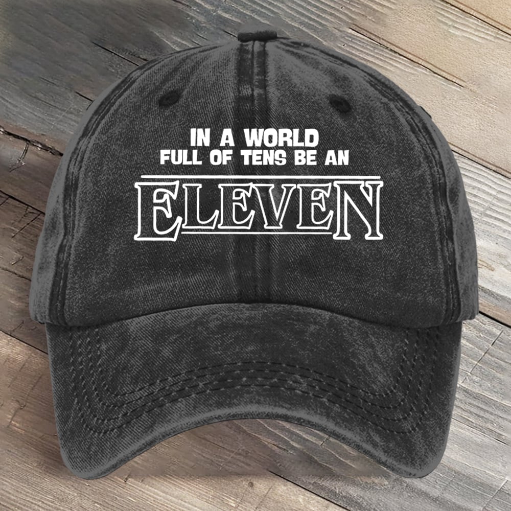 Eleven Stranger Upside Down Hawkins 80s Horror Art Printed Cap