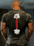 Men's Retro Fitness Attitude Train Hard Casual T-Shirt