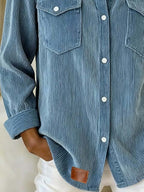 Women'S Casual Lapel Corduroy Shirt