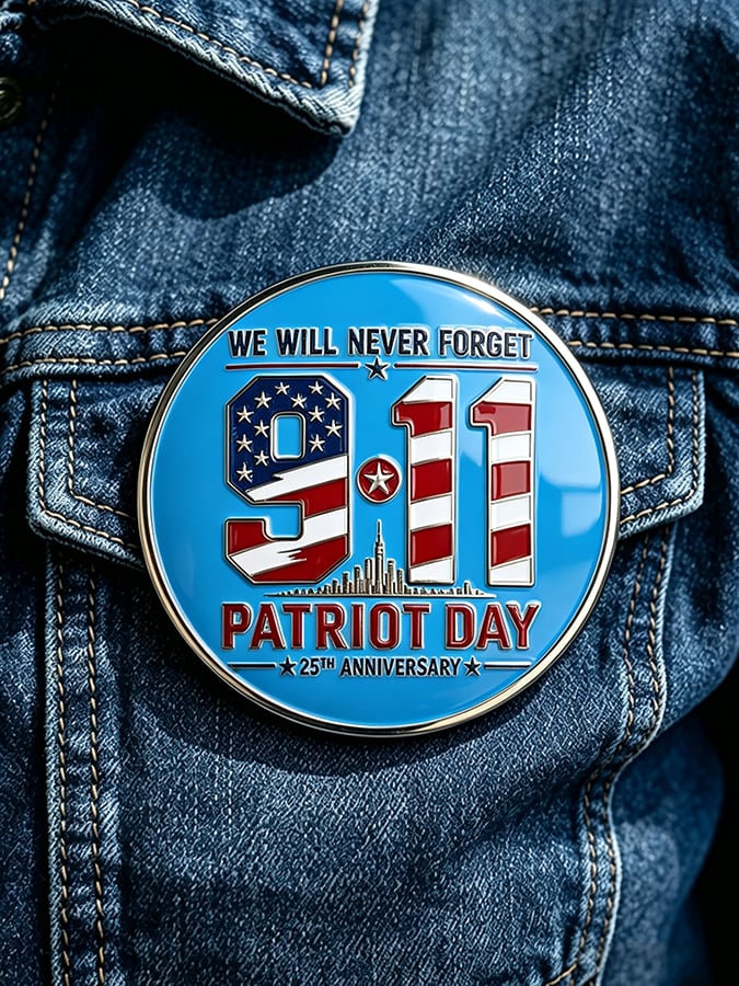 Unisex 9/11 25th Anniversary We Will Never Forget Brooch