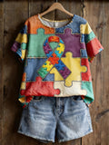 Women's Autism Awareness Print T-Shirt