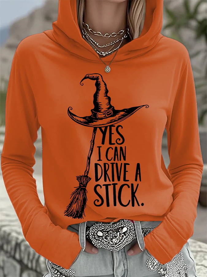 Women's Yes I Can Drive A Stick Print Casual Sweatshirt