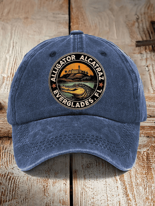 Alligator Alcatraz Funny Florida Everglades Dark Humor  Pride Baseball Cap