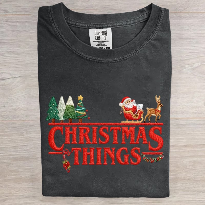Christmas Things Hawkins Indiana National Park Upside Down 80s Horror Art Print T-Shirt