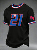 Men's Puerto Rico Baseball Print Short-Sleeve T-Shirt