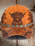 Unisex Western Retro Floral Horse Print Casual Hat(Does not include accessories)