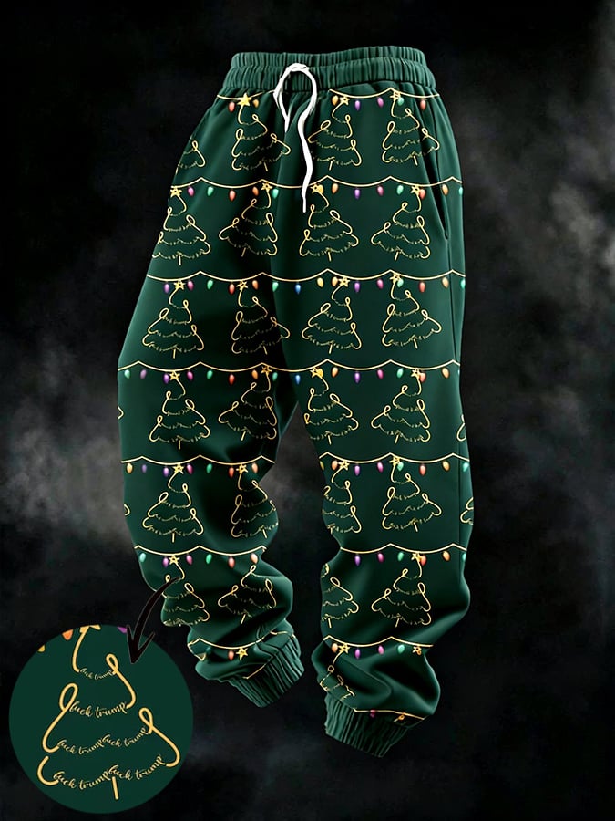 Men'S Fdt Christmas Tree Print Casual Pants