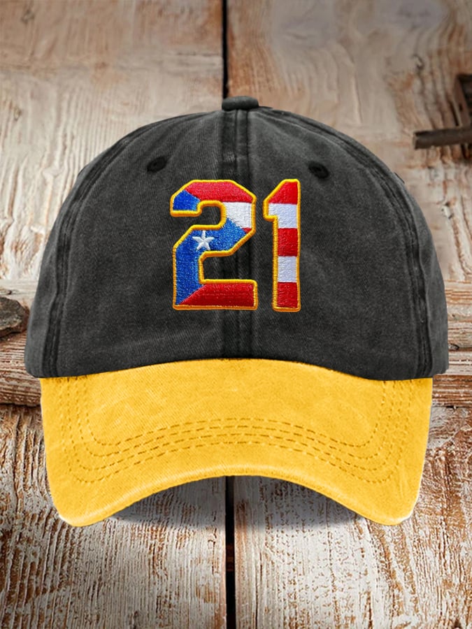 Puerto Rico Baseball Print Baseball Cap
