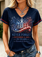 Women's 9.11 Never Forget Printed Casual Tops