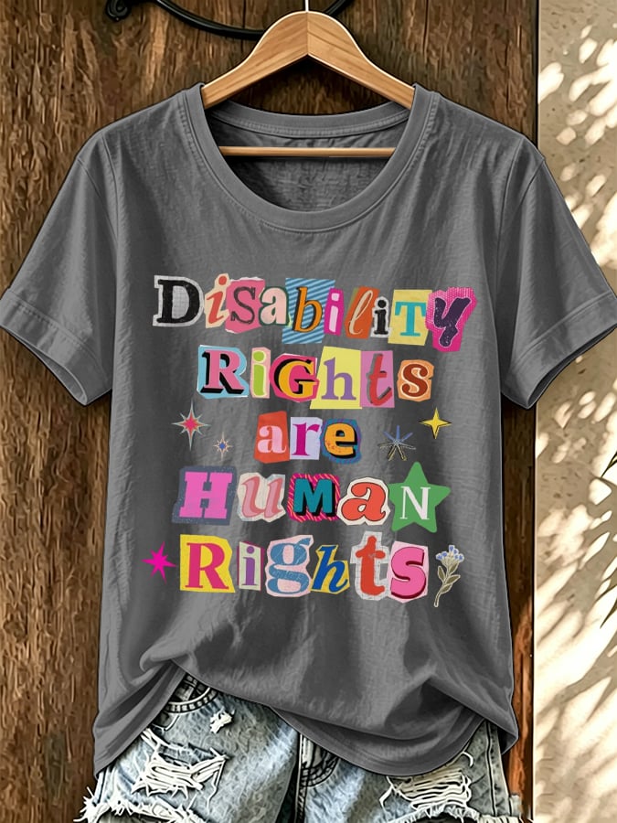 Women's Disability Rights are Human Rights Print Casual T-Shirt