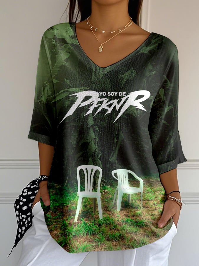 Puerto RIco Singer Boricua White Chair Printed Long Sleeve Top