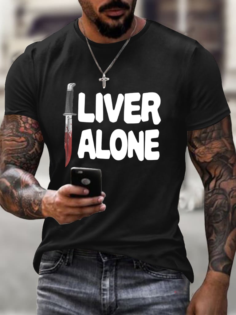 Men's Horror Movie Print T-Shirt