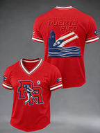 Men's Baseball Print Casual T-Shirt