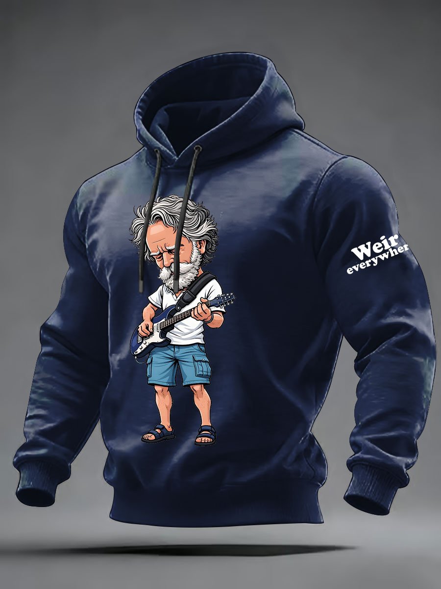 Men's casual printed hooded sweatshirt