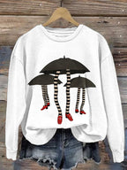 Women's Halloween Witch Print Casual Sweatshirt