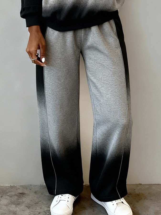 Women'S Casual Contrast Gradient Pants Set