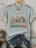 Women's Puerto Rico Pride Art Printed T-shirt