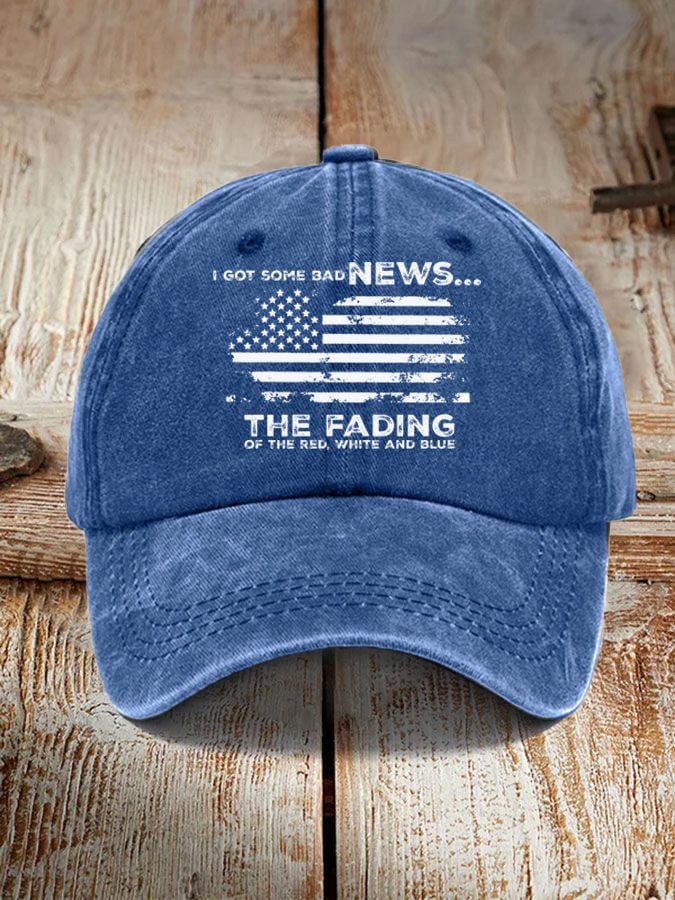The Fading Of The Red White And Blue Print Baseball Cap