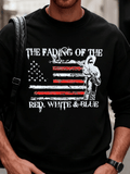 Men's The Fading of the Red White and Blue Print Long Sleeve Top