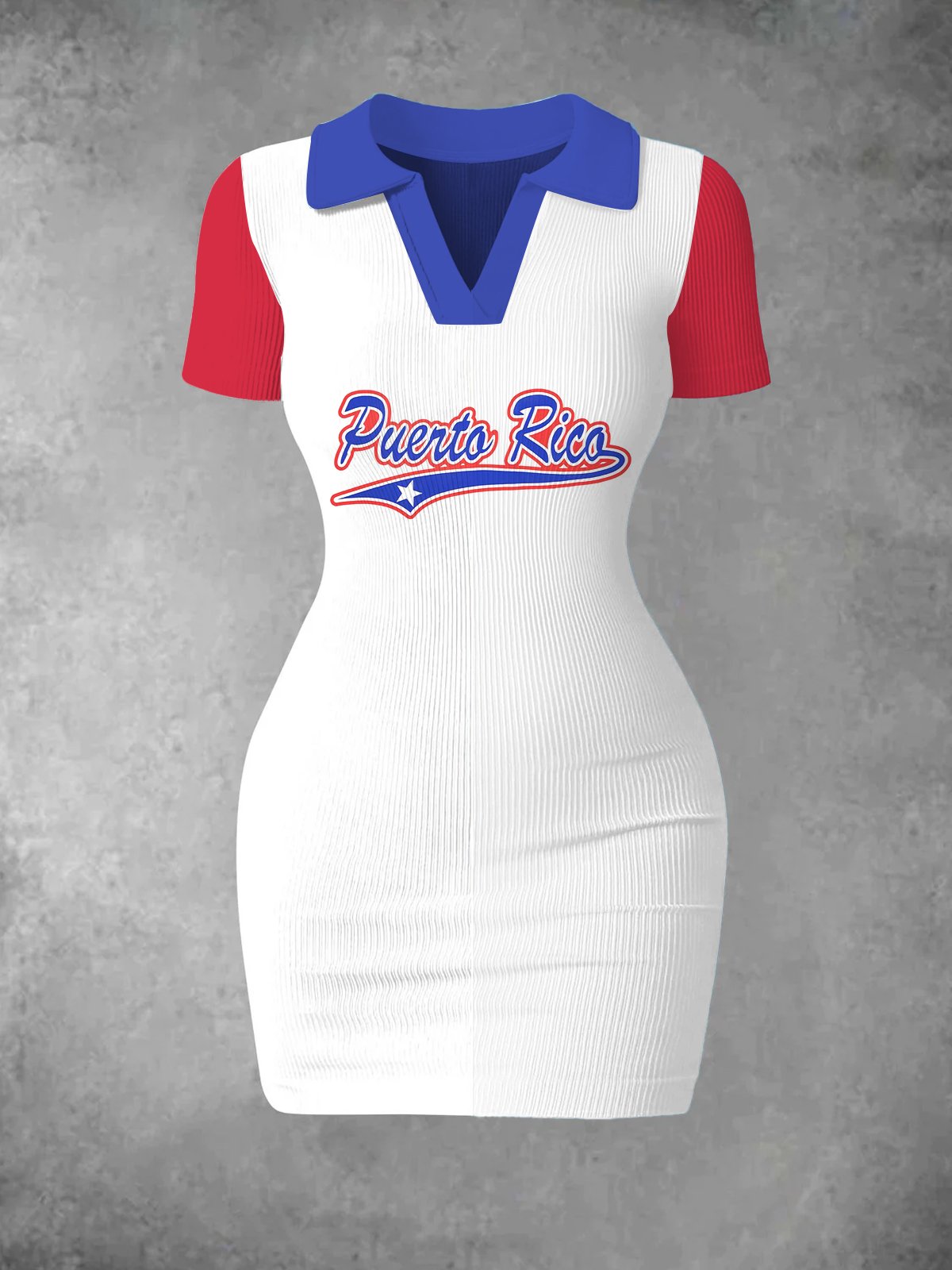 Puerto Rican Color Logo Print Women's Vintage Dress