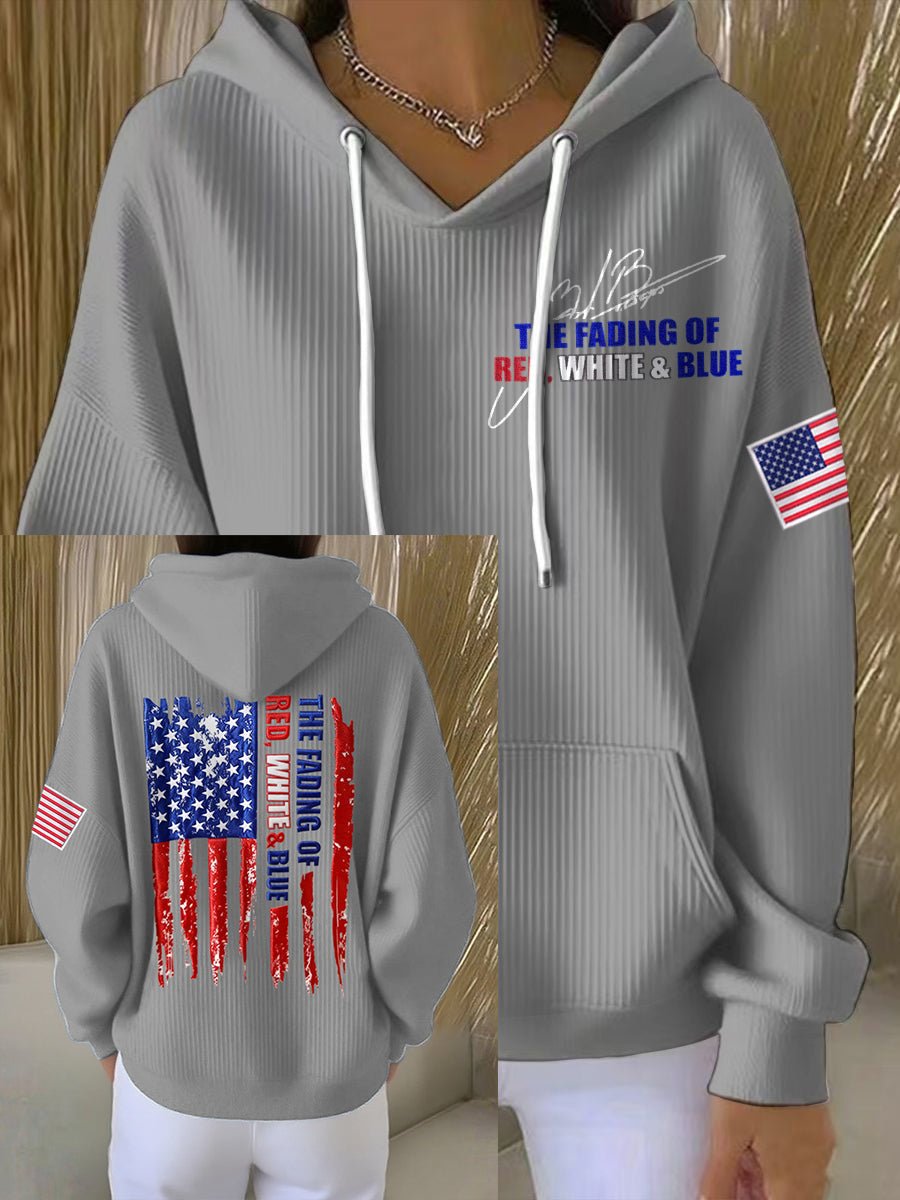 Women's The Fading Of The Red White And Blue Print Casual Sweatshirt