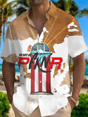Men's Puerto Rico Singer Puerto Rican Print Short Sleeve Shirts