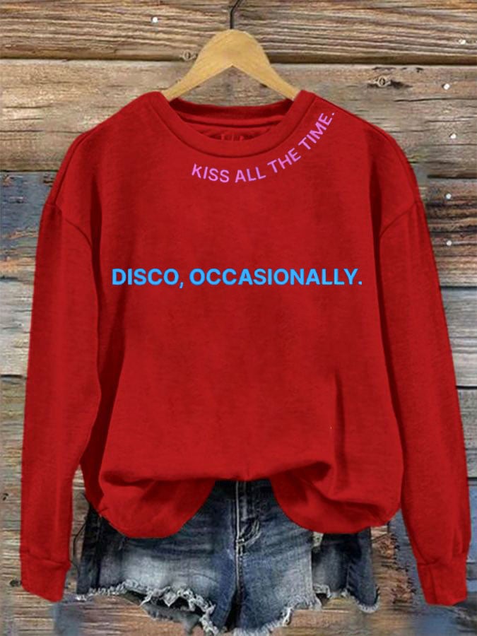 Women's Singer Casual Printed Long-Sleeve Sweatshirt