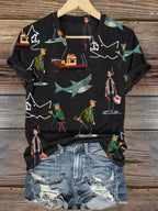 Women's Shark Art Printed T-shirt