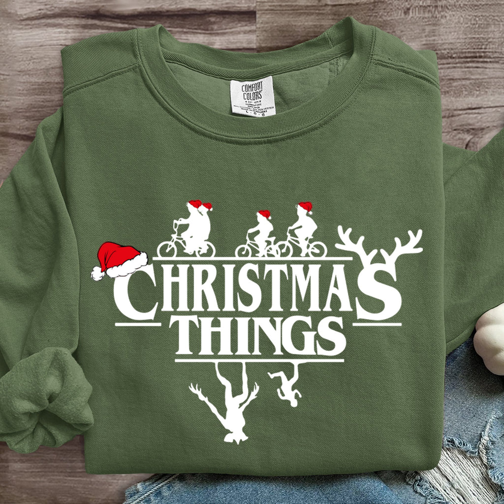 Christmas Things Upside Down Art Print Sweatshirt