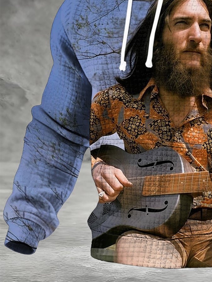 Men's Retro Steve Cropper Print Hoodie