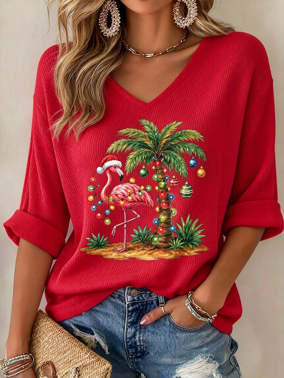 Women's Christmas Print Shirt