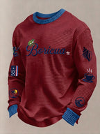 Men's Puerto Rico Printed Waffle Long Sleeve Sweatshirt