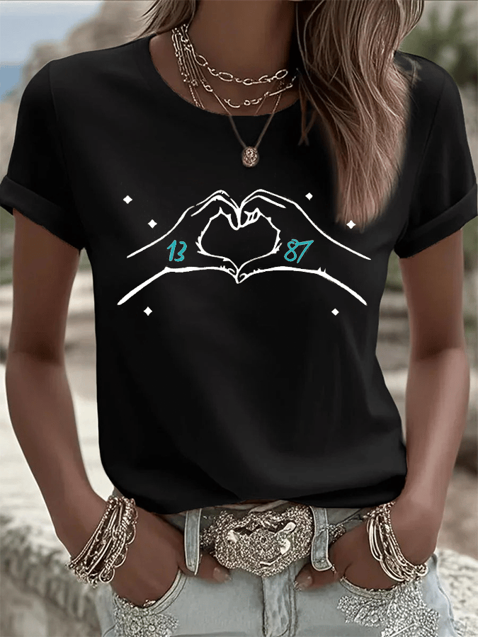 Women's Hot Spot Print Crew Neck T-shirt