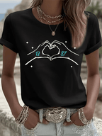 Women's Hot Spot Print Crew Neck T-shirt