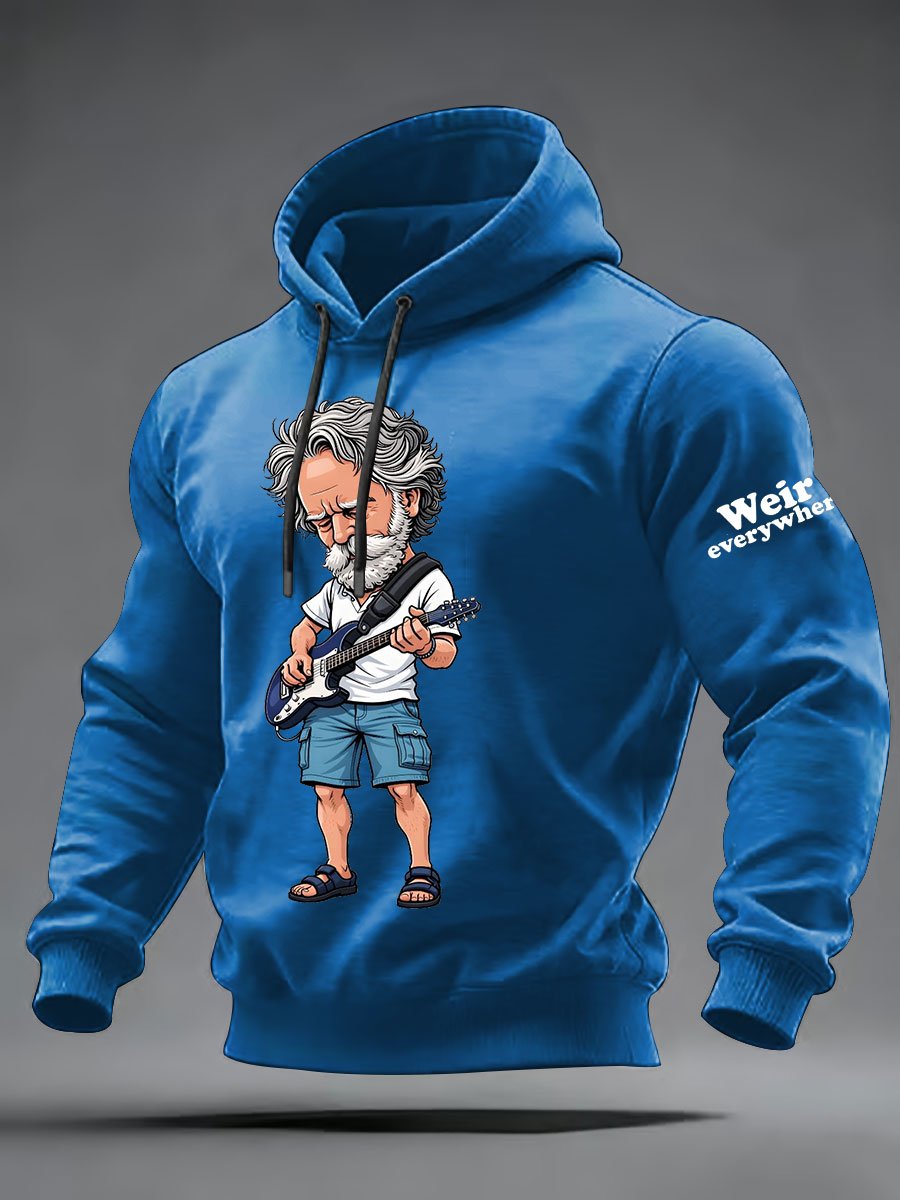 Men's casual printed hooded sweatshirt