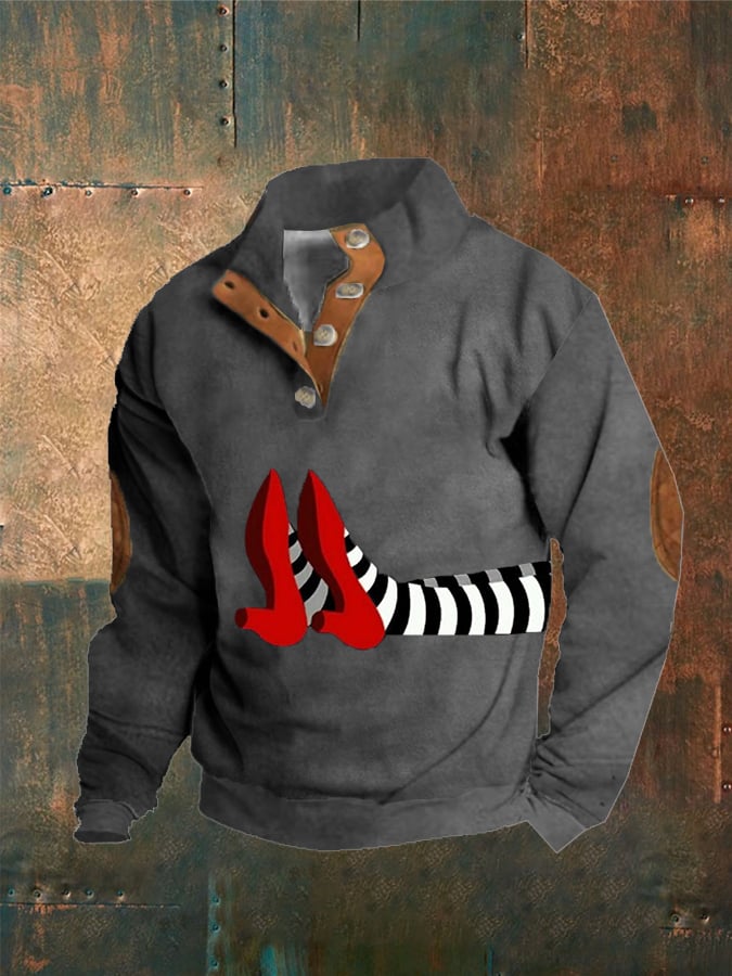 Men's Halloween Stand Collar Sweatshirt