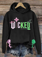 Women's Retro Witch Print Hoodie