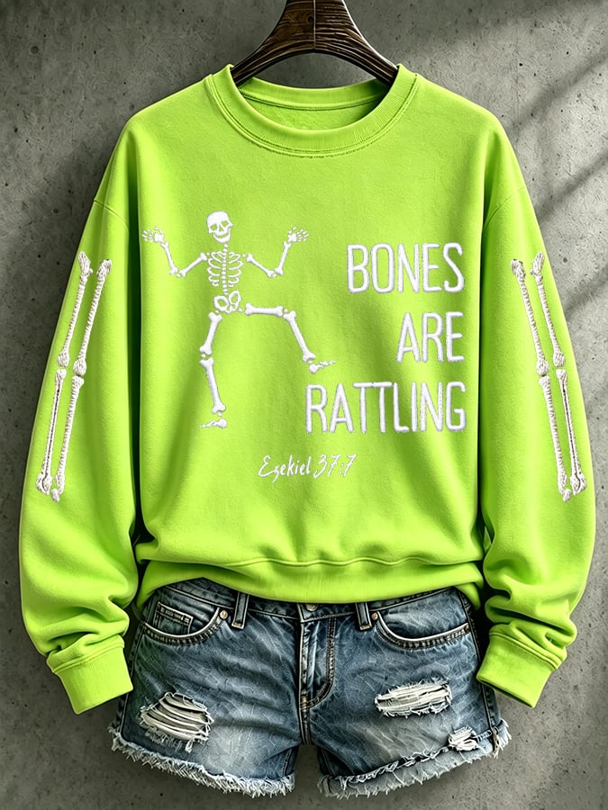 Women's Casual Printed Long-Sleeve Sweatshirt