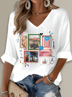 Puerto Rico Singer Boricua Printed Long Sleeve Top