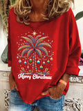 Women's Christmas printed casual sweatshirt