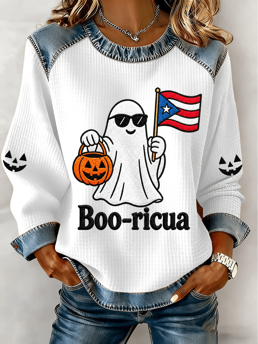 Women's Halloween In Puerto Rico Print Top