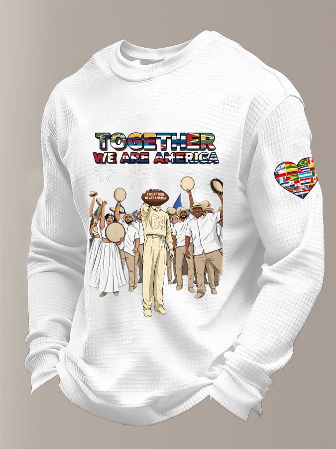 Men's「TOGETHER WE ARE AMERICA waffle-knit T-shirt